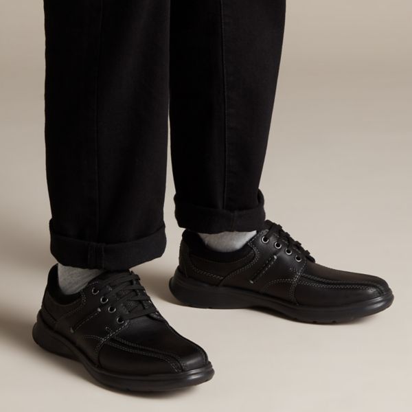 Clarks Mens Cotrell Walk Wide Fit Shoes Black | CA-8456129